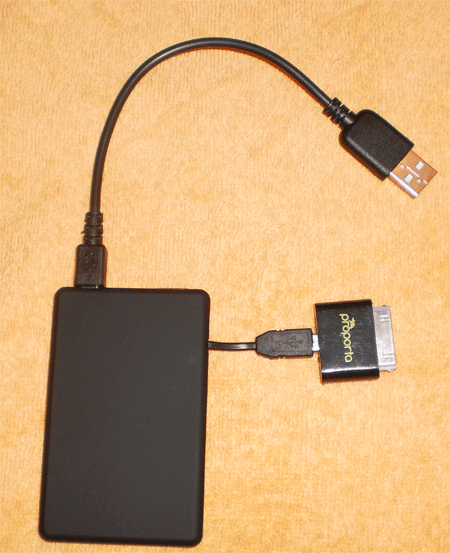 TurboCharger Pocket Power de Proporta , con adaptador Iphone