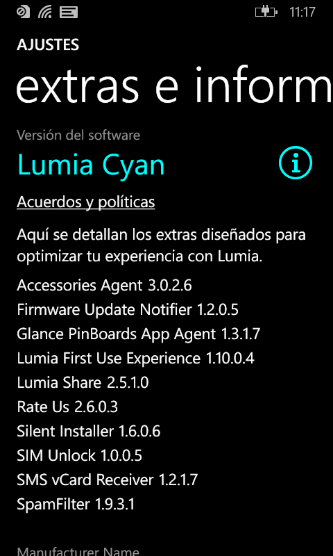 Lumia Cyan en un Lumia 530